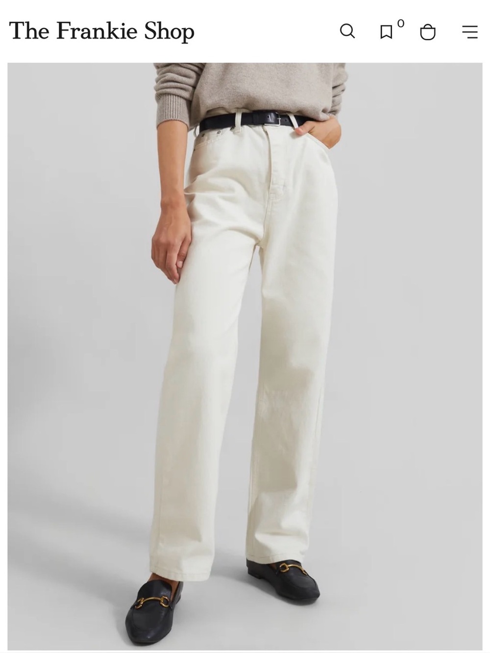 The Frankie Shop Off-White Straight-Leg Jeans
